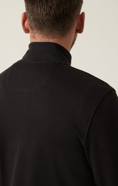 34 Heritage High Neck Zip-Up Sweater In Black