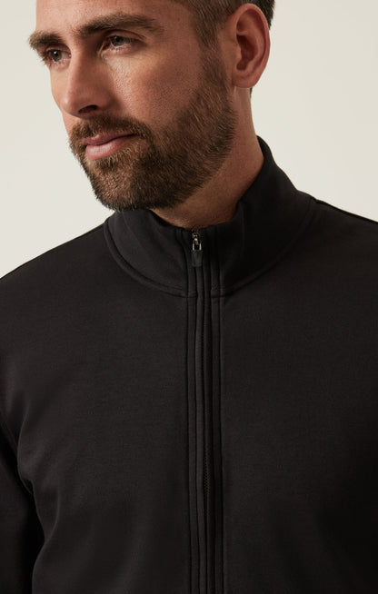 34 Heritage High Neck Zip-Up Sweater In Black