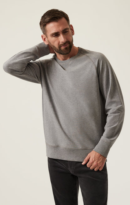34 Heritage French Terry Crew Sweatshirt In Grey Melange