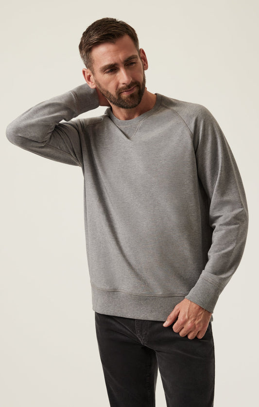 34 Heritage French Terry Crew Sweatshirt In Grey Melange