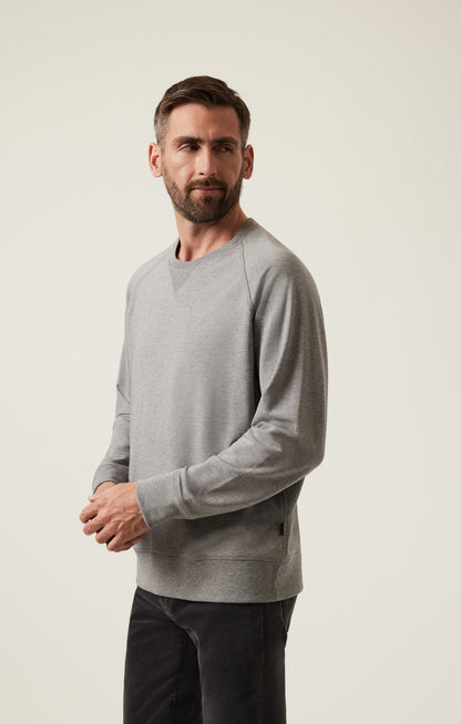 34 Heritage French Terry Crew Sweatshirt In Grey Melange