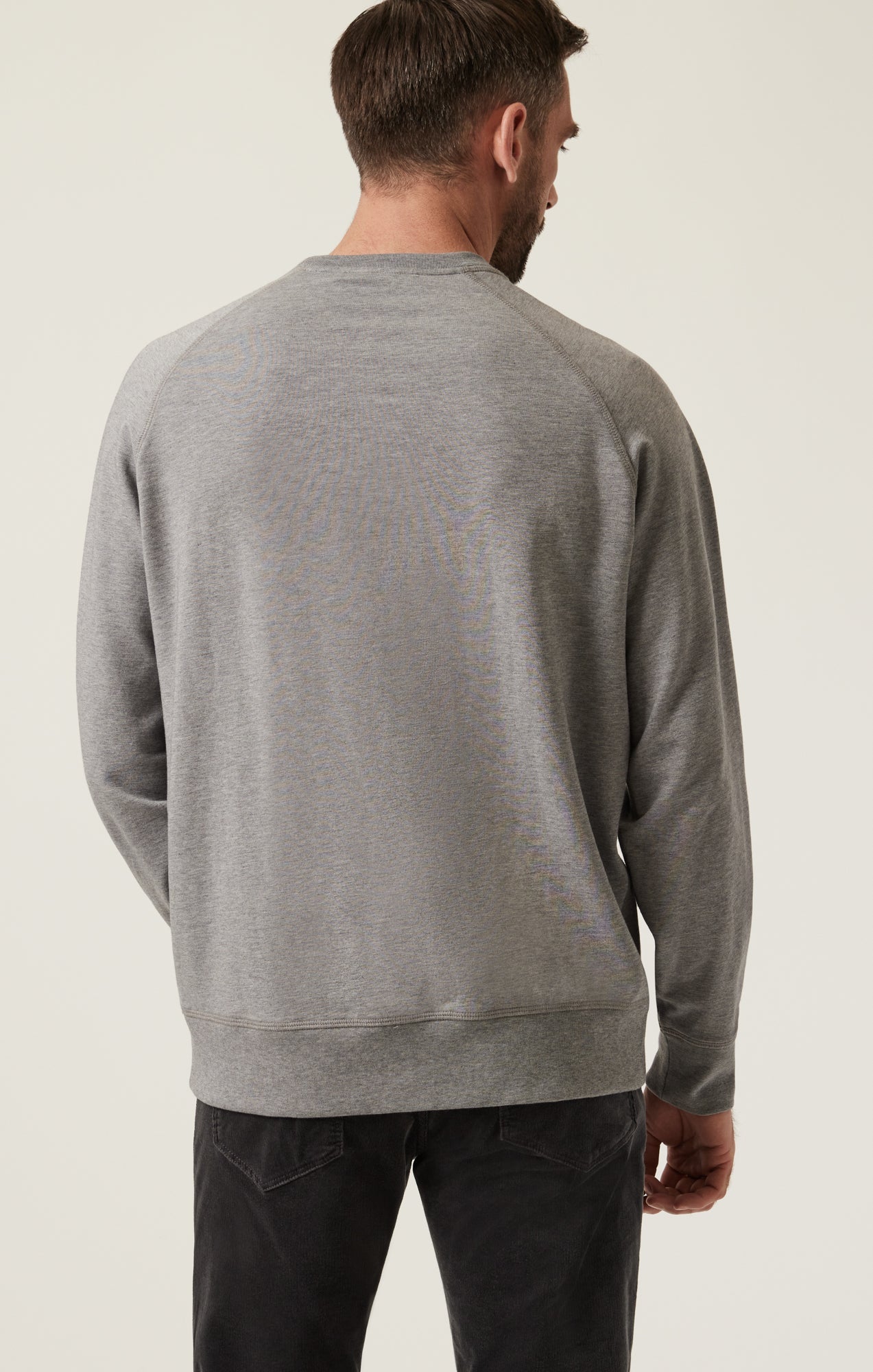 34 Heritage French Terry Crew Sweatshirt In Grey Melange