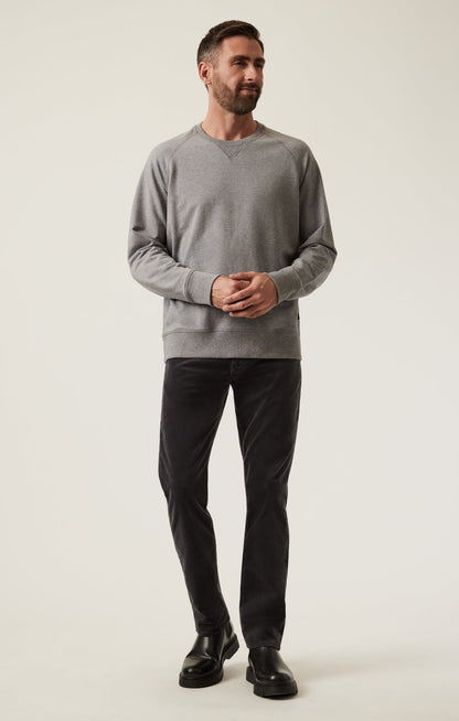 34 Heritage French Terry Crew Sweatshirt In Grey Melange