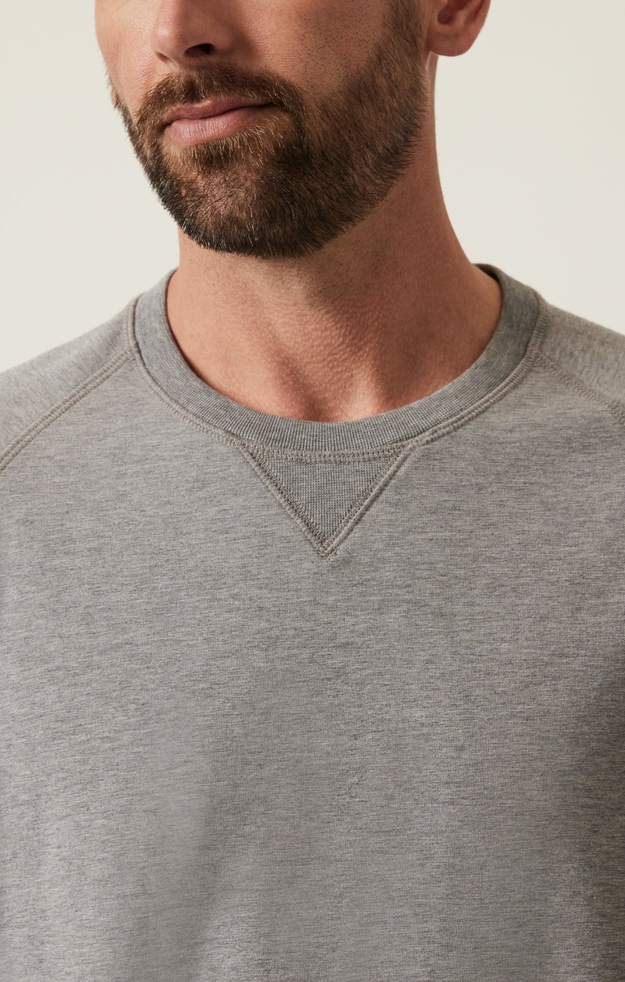 34 Heritage French Terry Crew Sweatshirt In Grey Melange