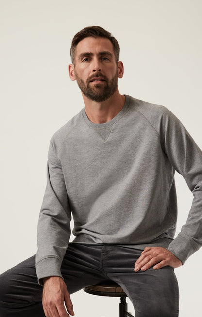 34 Heritage French Terry Crew Sweatshirt In Grey Melange
