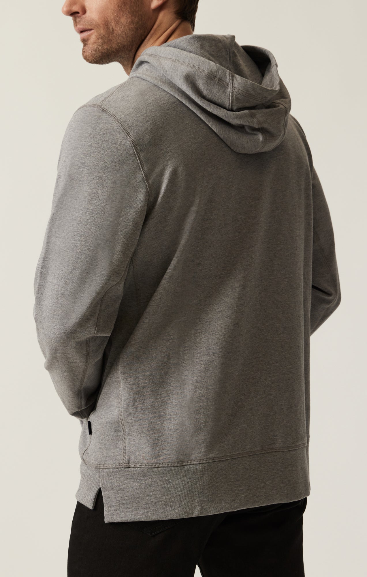 34 Heritage French Terry Hoodie In Grey Melange