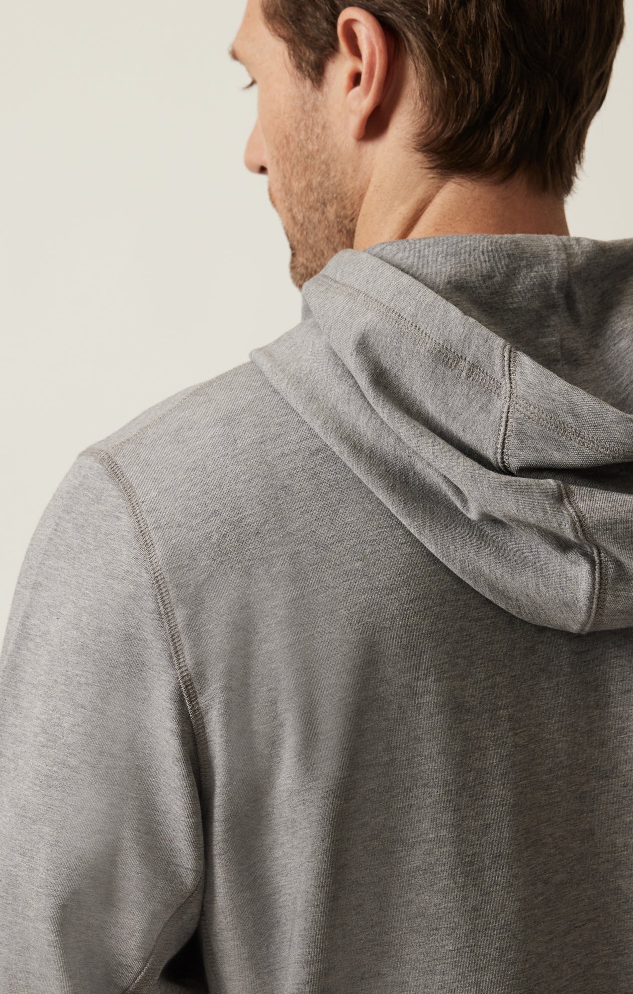 34 Heritage French Terry Hoodie In Grey Melange