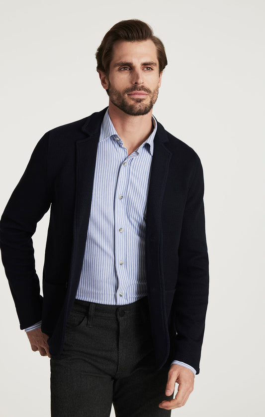 34 Heritage Double Face Blazer In Navy