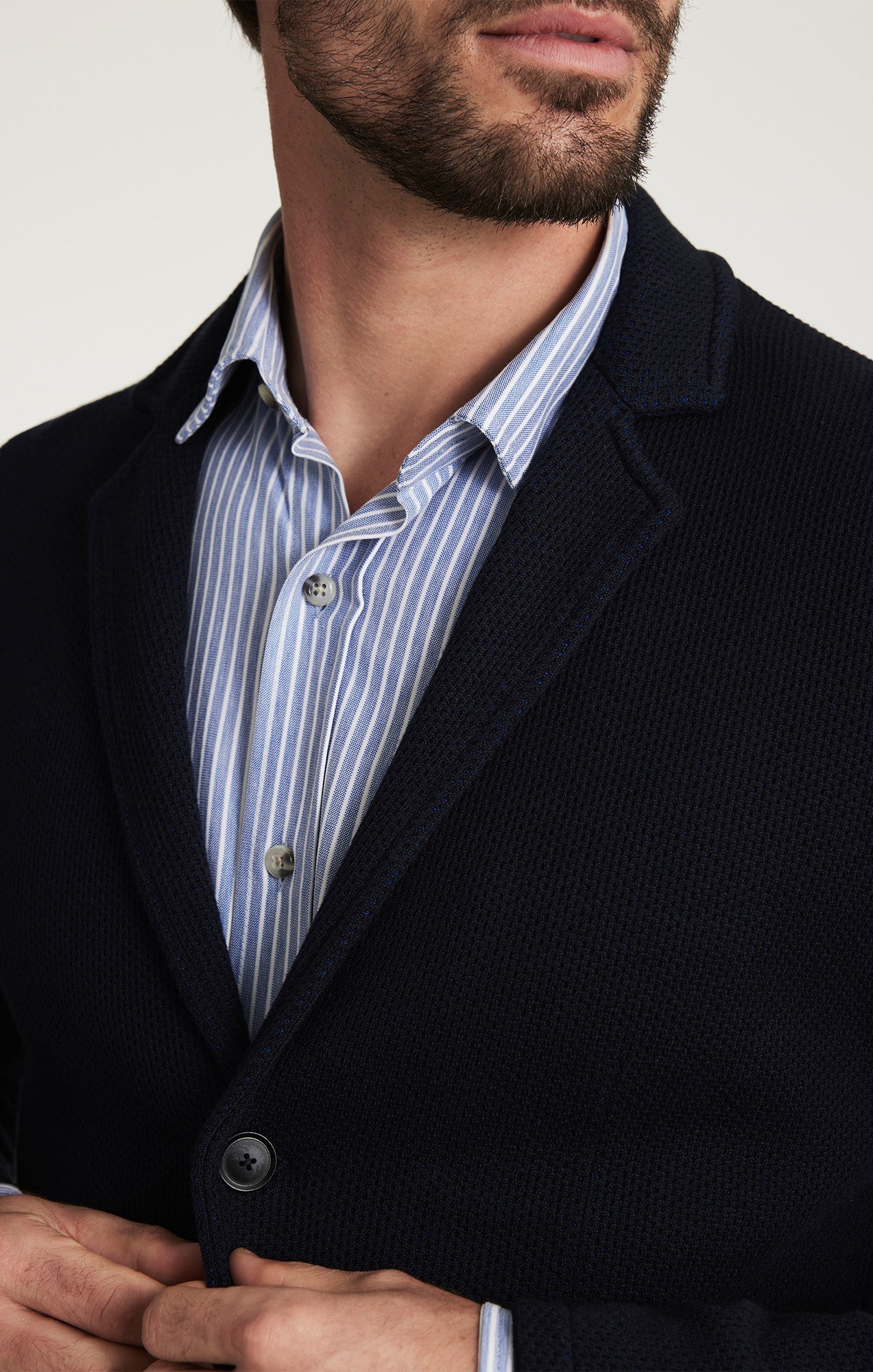 34 Heritage Double Face Blazer In Navy