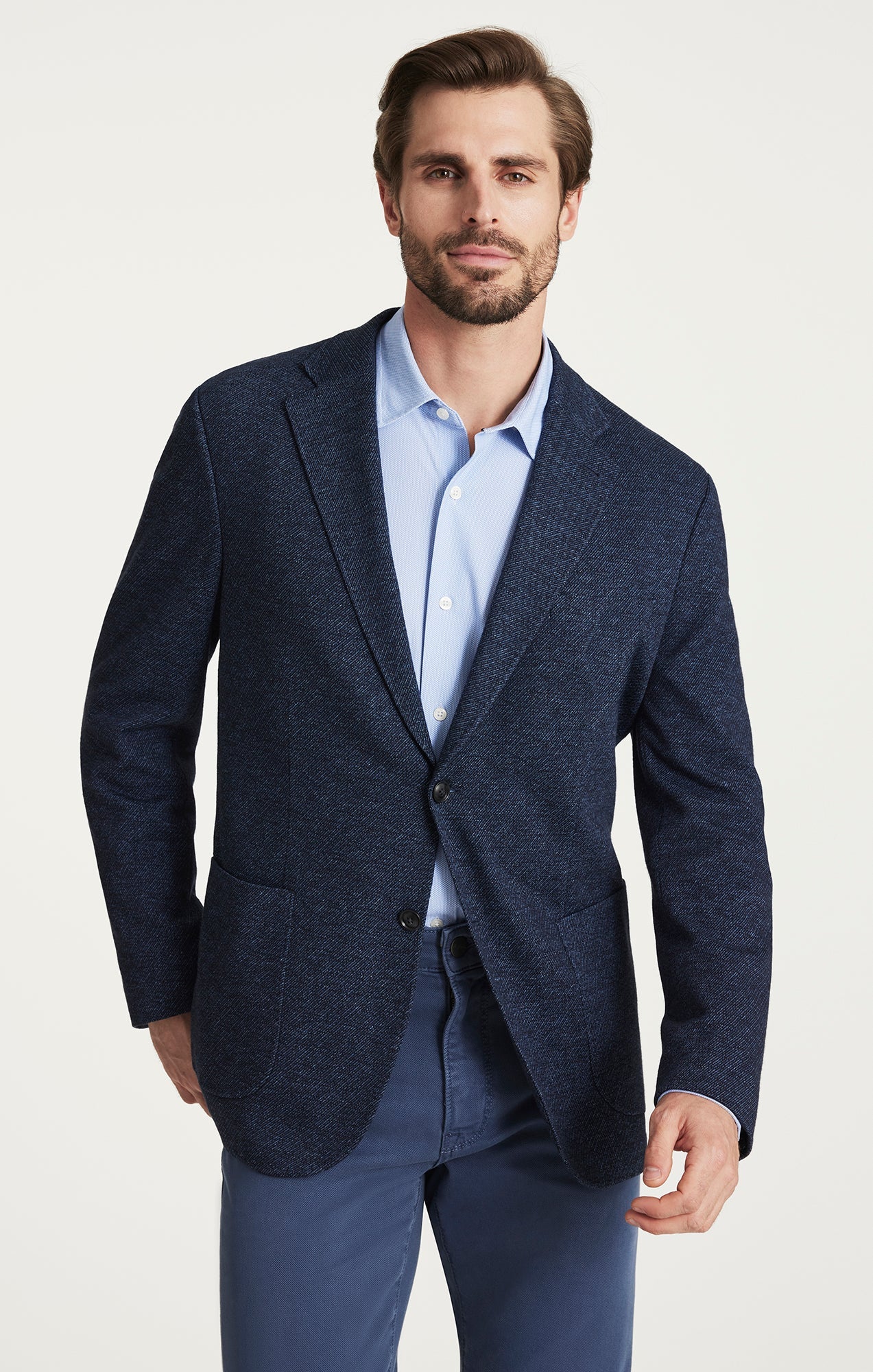 34 Heritage Twill Knit Blazer in Dark Navy