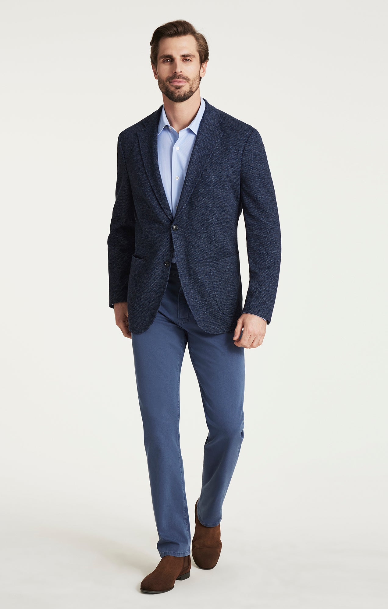34 Heritage Twill Knit Blazer in Dark Navy