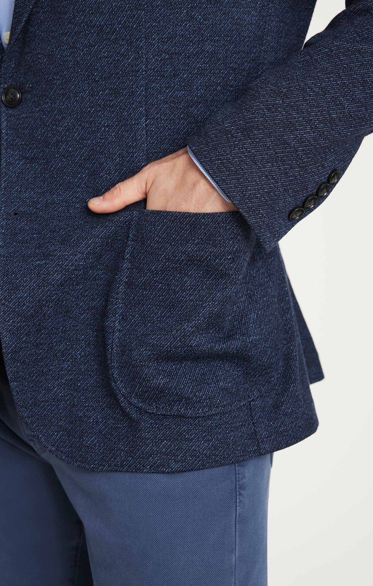 34 Heritage Twill Knit Blazer in Dark Navy