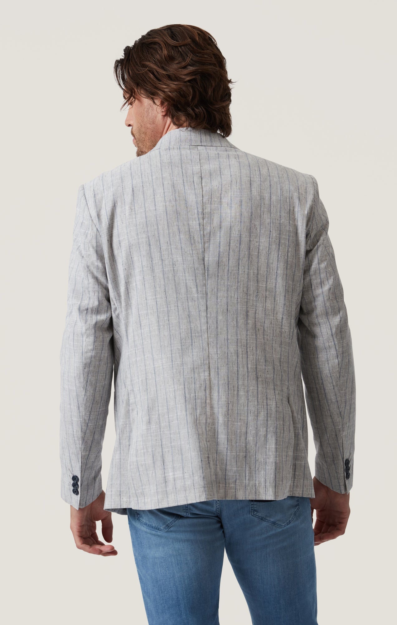 34 Heritage Matteo Checked Blazer in Grey Melange