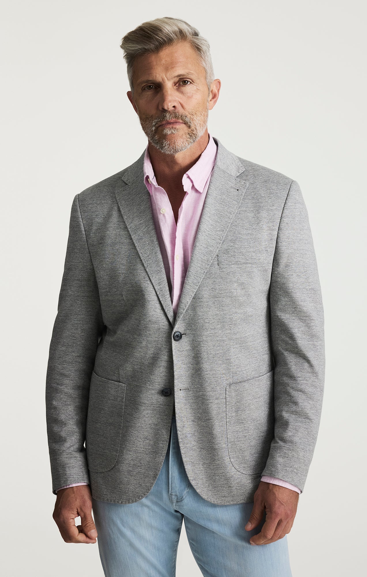 34 Heritage Matteo Melange Blazer In Grey