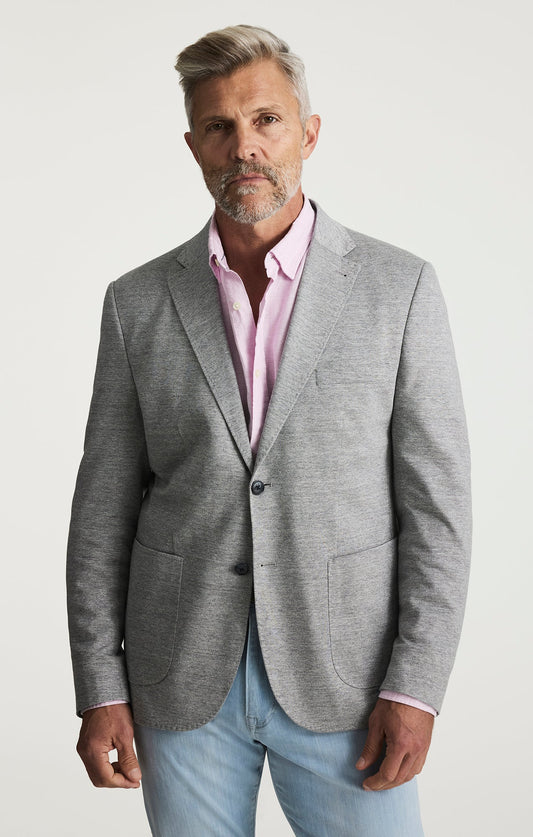34 Heritage Matteo Melange Blazer In Grey