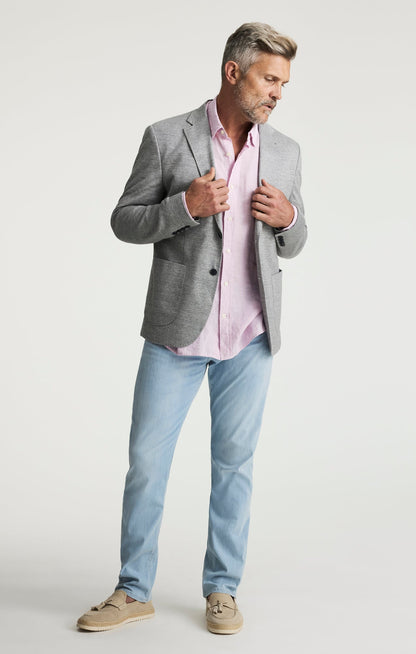 34 Heritage Matteo Melange Blazer In Grey