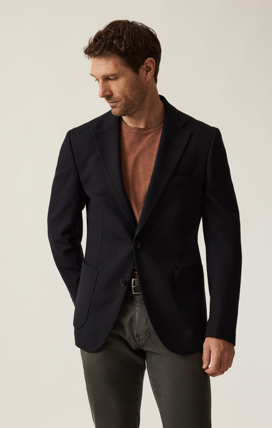 34 Heritage Matteo Smart Knit Blazer In Navy