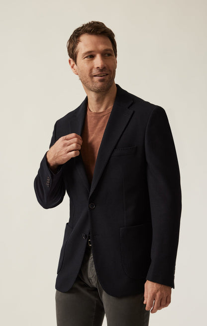 34 Heritage Matteo Smart Knit Blazer In Navy
