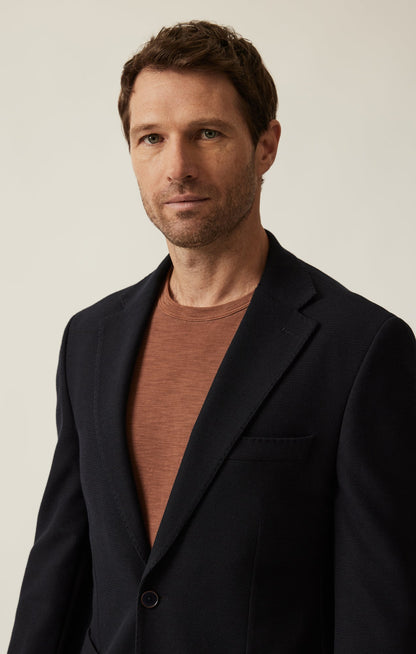34 Heritage Matteo Smart Knit Blazer In Navy