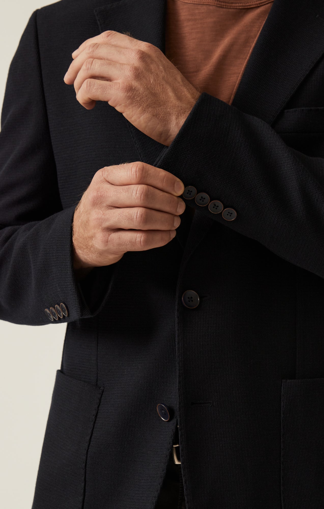 34 Heritage Matteo Smart Knit Blazer In Navy