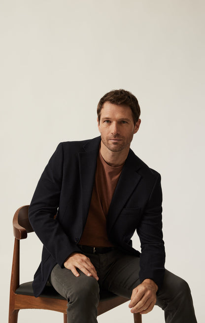 34 Heritage Matteo Smart Knit Blazer In Navy