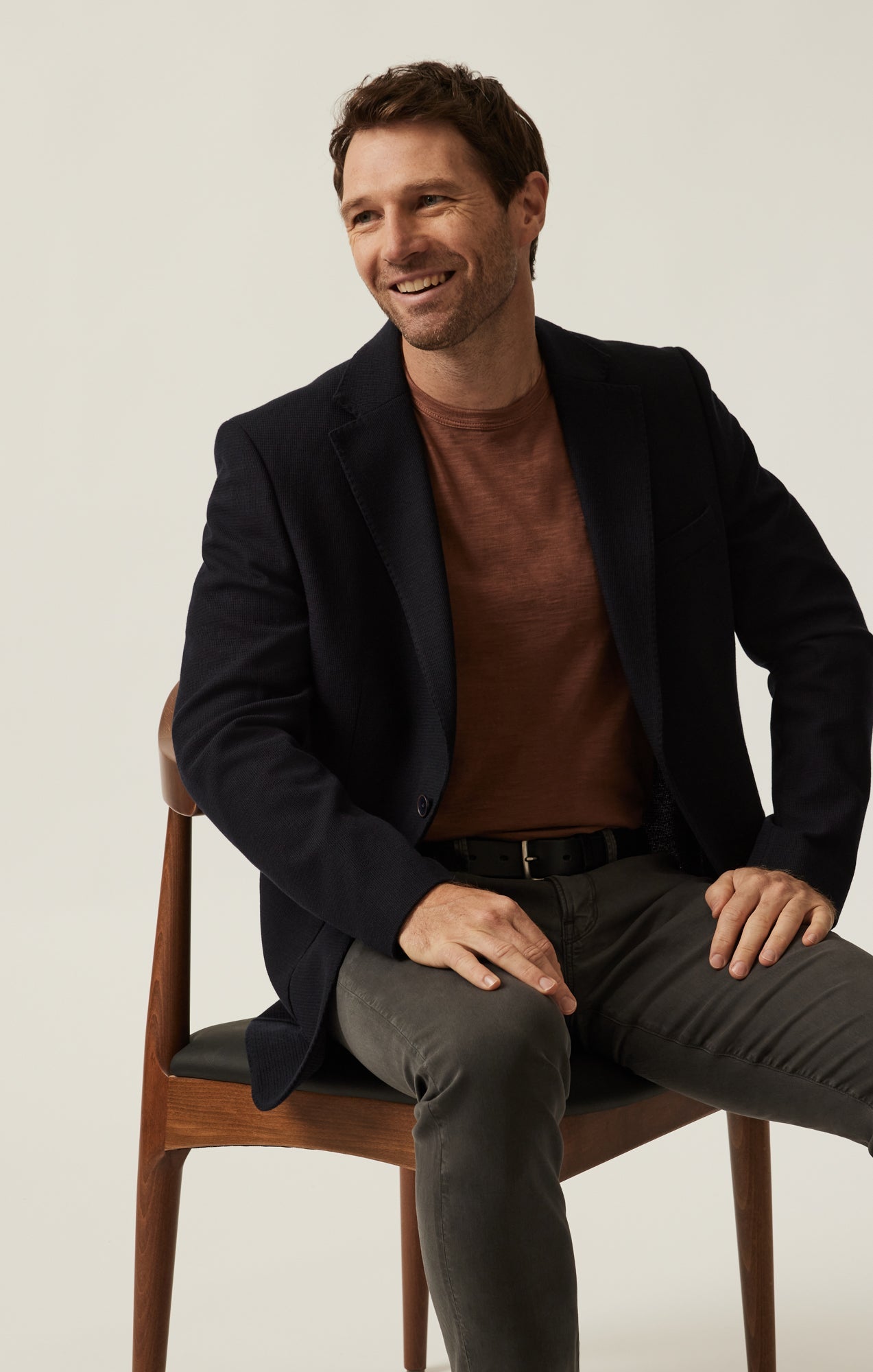 34 Heritage Matteo Smart Knit Blazer In Navy