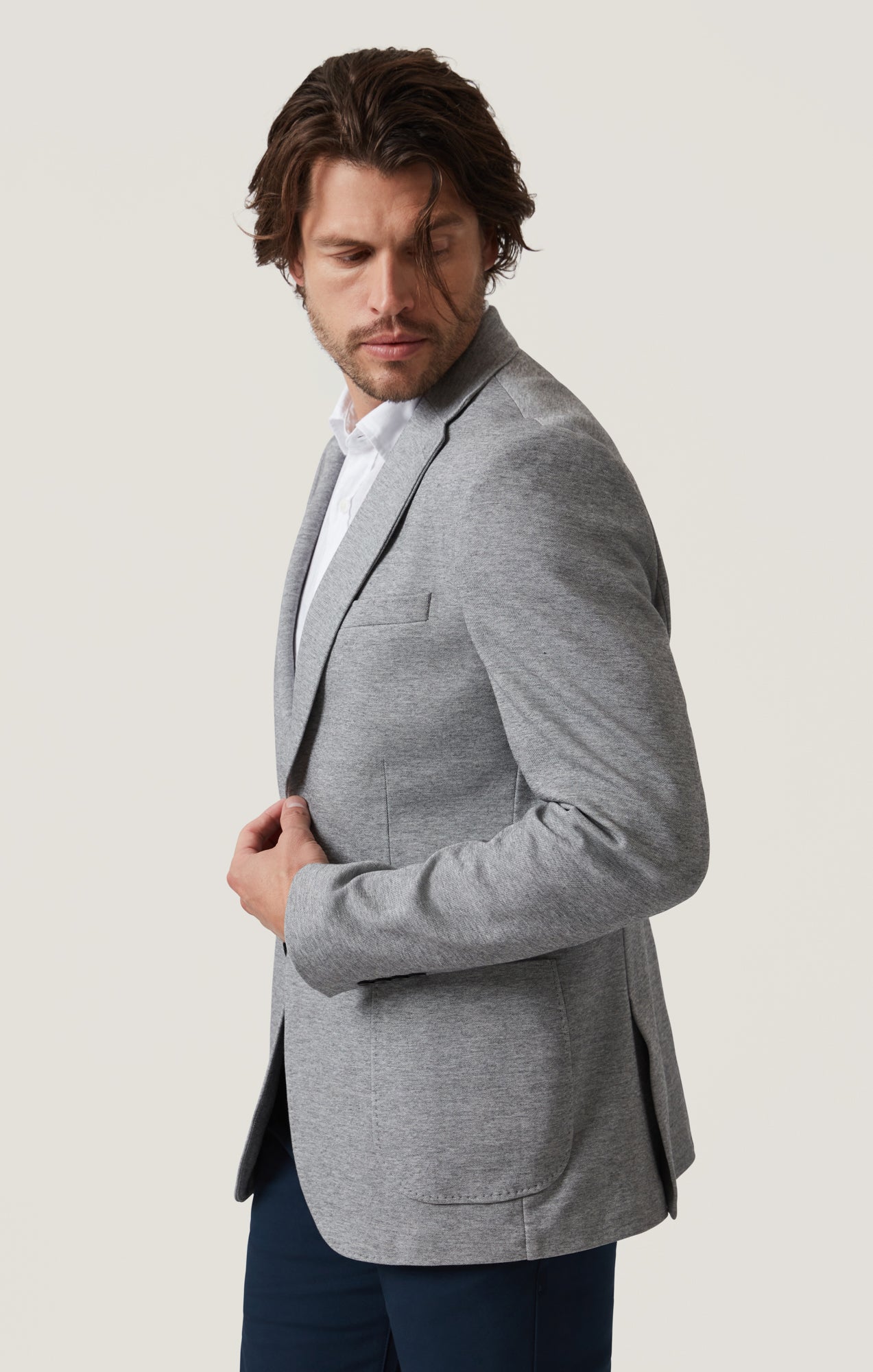 34 Heritage Matteo Blazer in Grey Melange