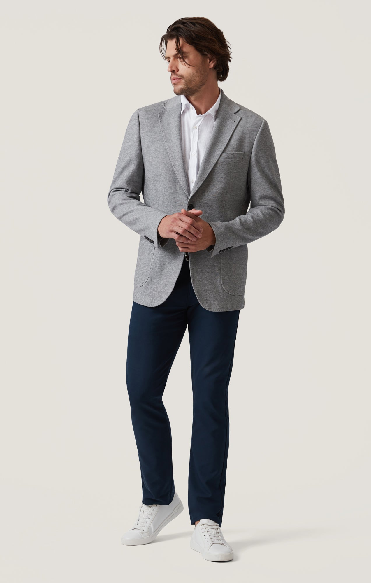 34 Heritage Matteo Blazer in Grey Melange