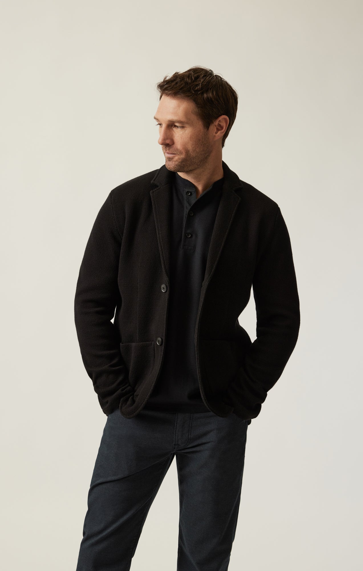 34 Heritage Double Face Blazer In Black