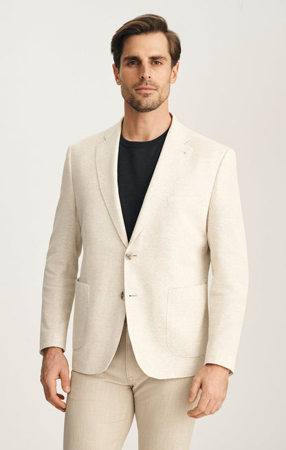 34 Heritage Matteo Summer Blazer In Beige
