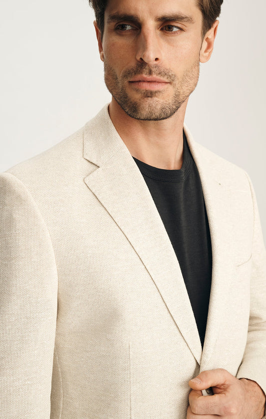 34 Heritage Matteo Summer Blazer In Beige