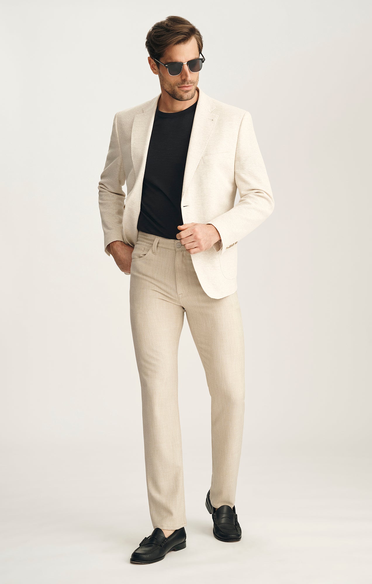34 Heritage Matteo Summer Blazer In Beige