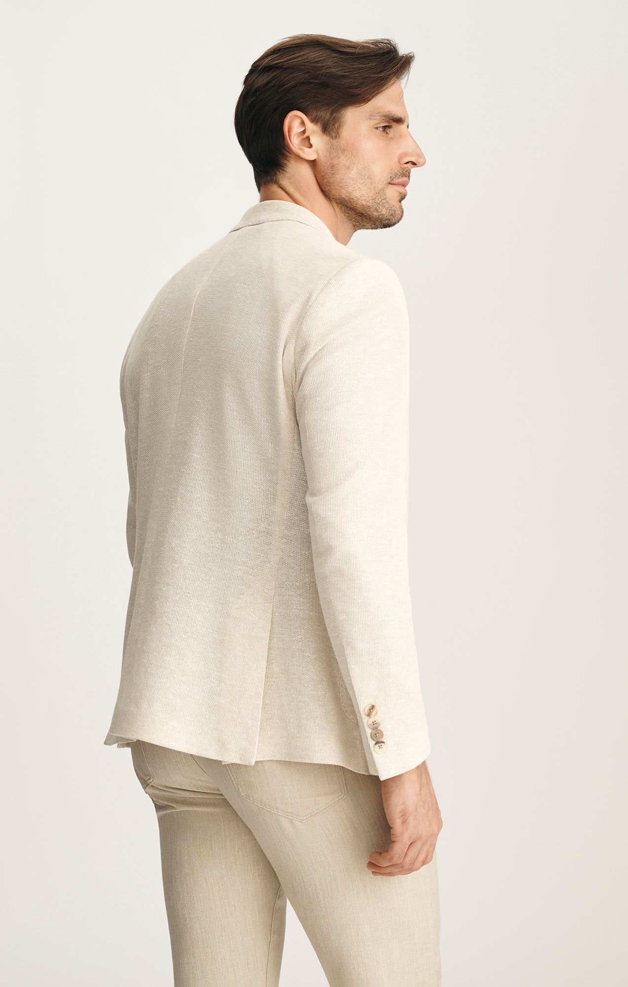 34 Heritage Matteo Summer Blazer In Beige