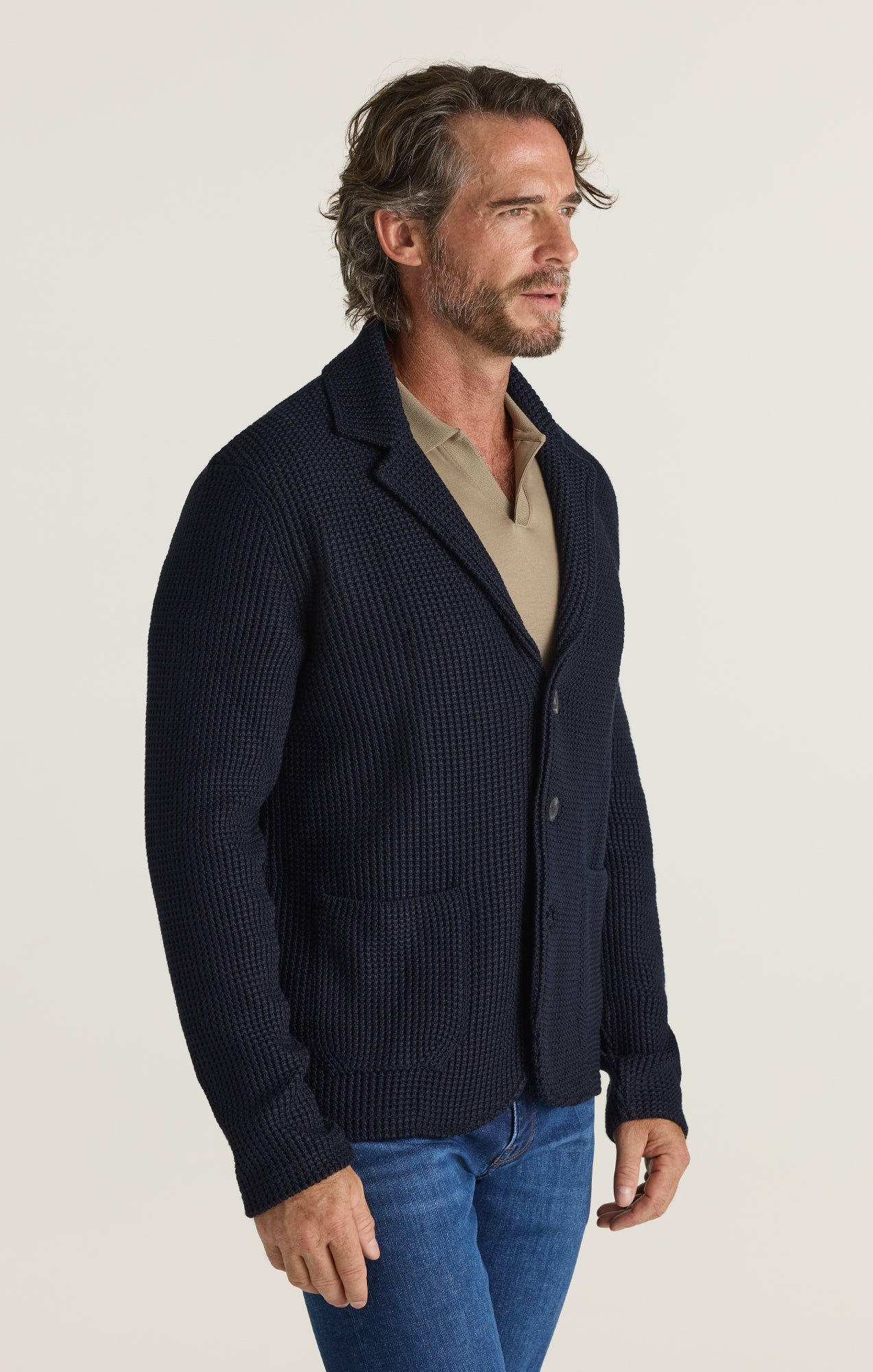 34 Heritage Birch Knit Blazer in Navy