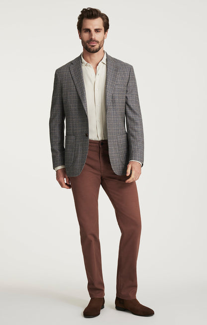 34 Heritage Matteo Mini Checked Blazer in Dark Blue