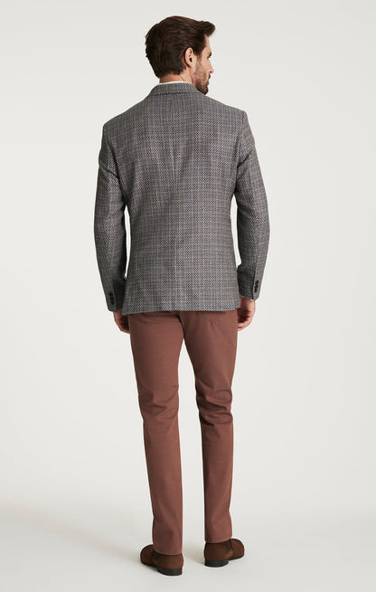 34 Heritage Matteo Mini Checked Blazer in Dark Blue