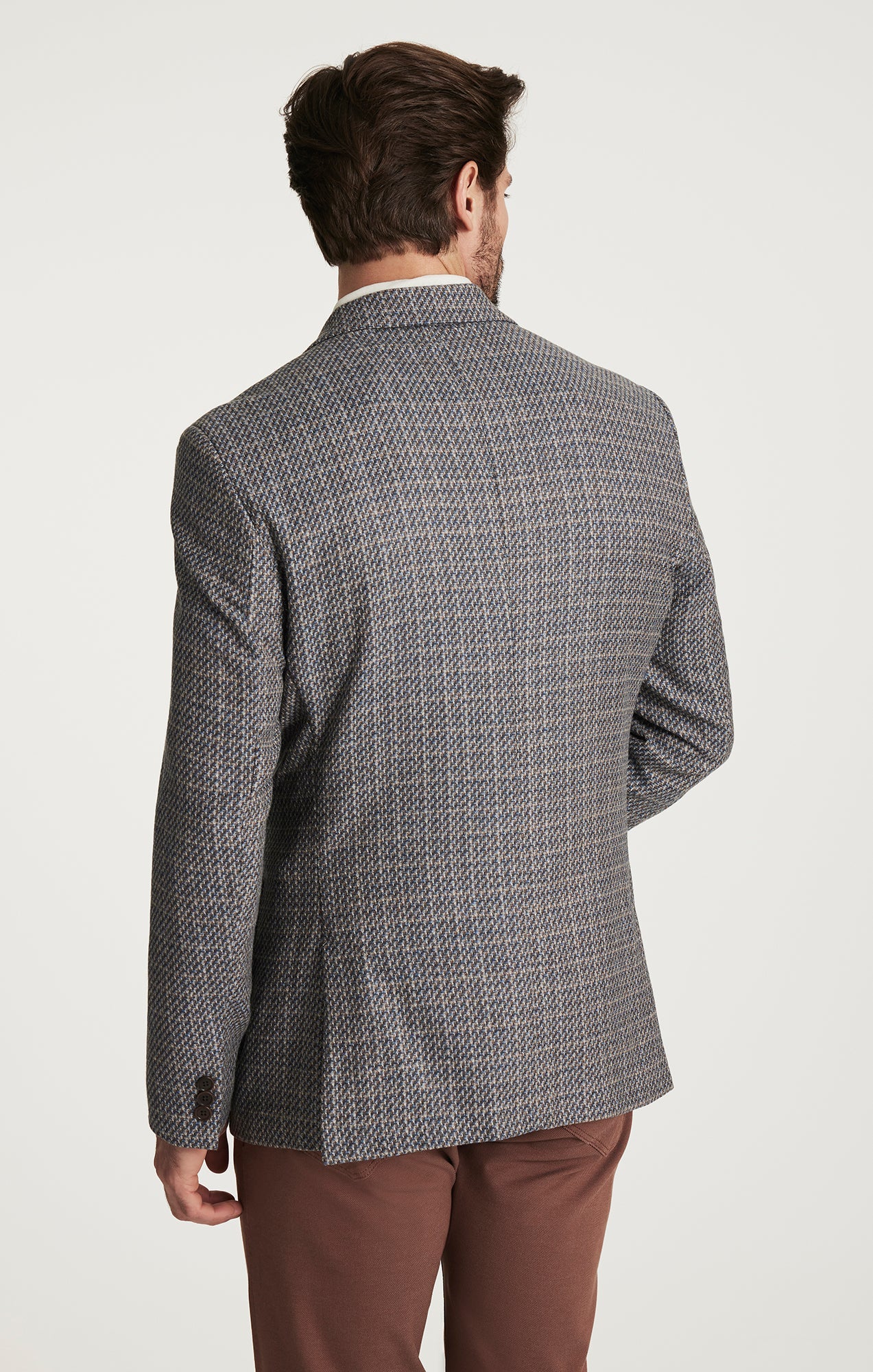 34 Heritage Matteo Mini Checked Blazer in Dark Blue