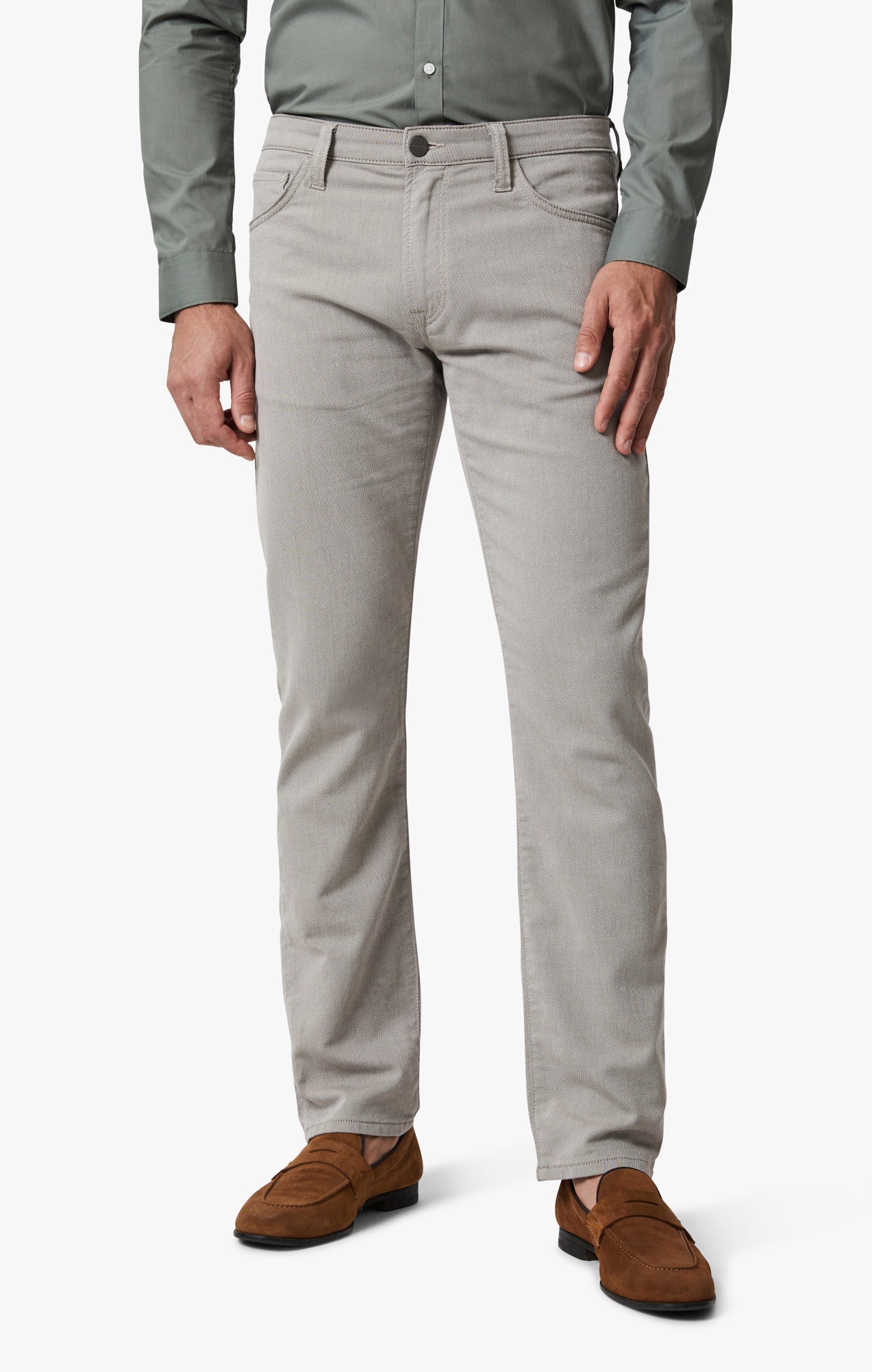 34 Heritage Courage Straight Leg Pants In Brown Refined Twill