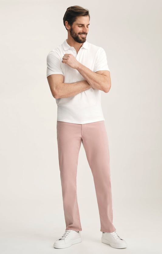 34 Heritage Courage Straight Leg Pants In Pink Twill