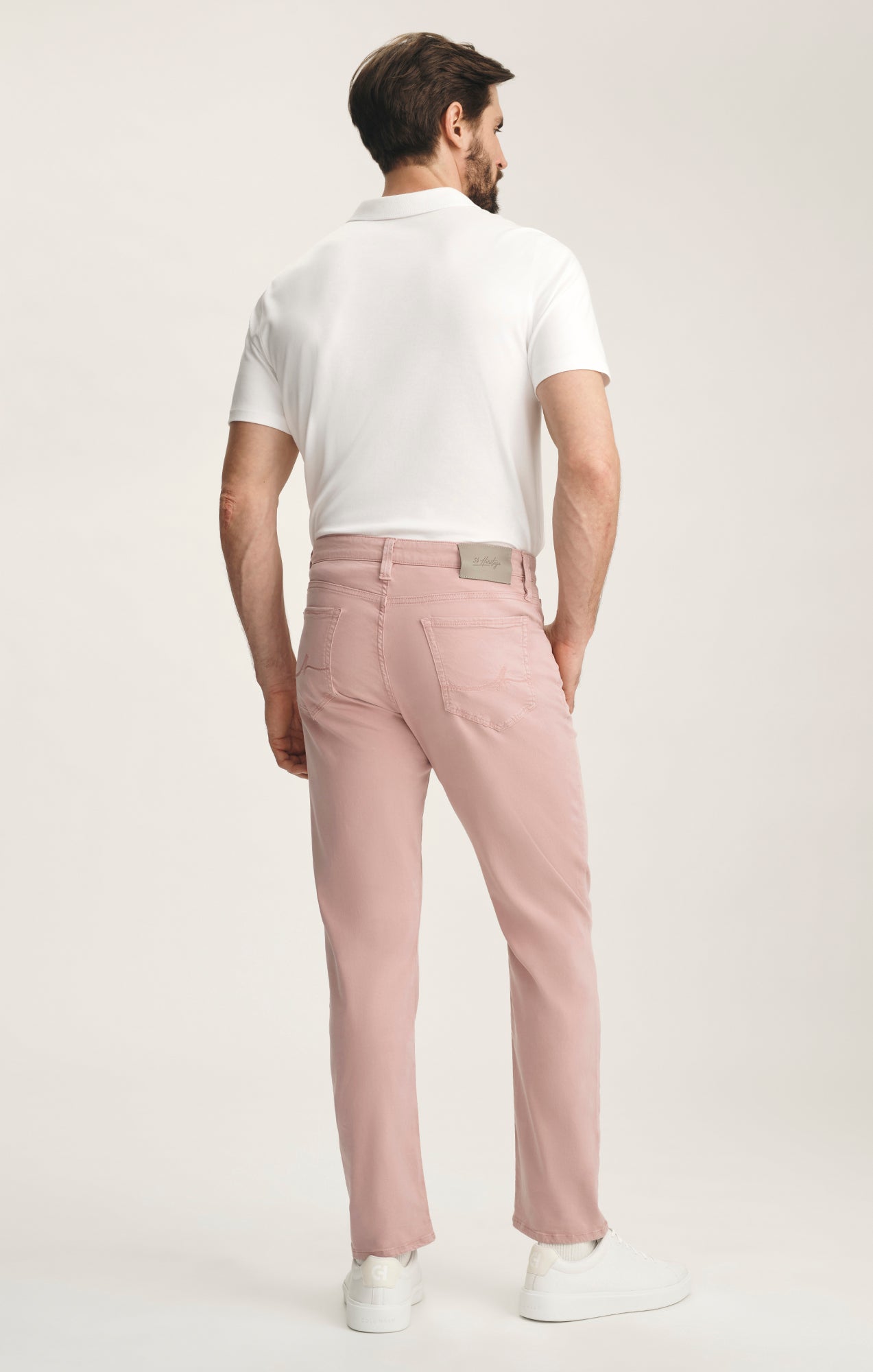 34 Heritage Courage Straight Leg Pants In Pink Twill
