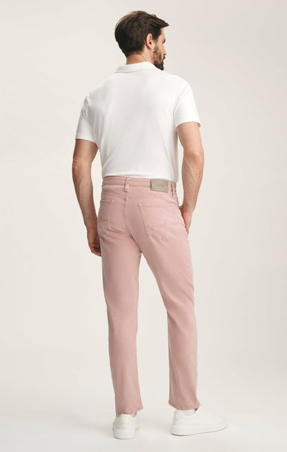 34 Heritage Courage Straight Leg Pants In Pink Twill