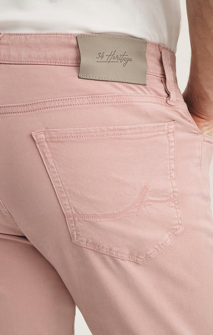 34 Heritage Courage Straight Leg Pants In Pink Twill