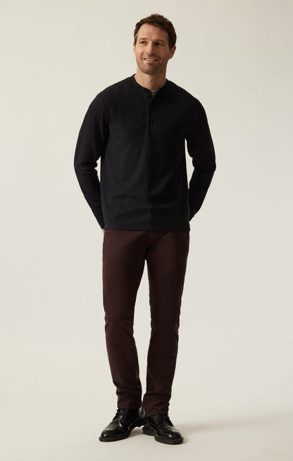 34 Heritage Courage Straight Leg Pants in Burgundy Twill