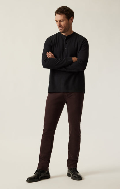 34 Heritage Courage Straight Leg Pants in Burgundy Twill