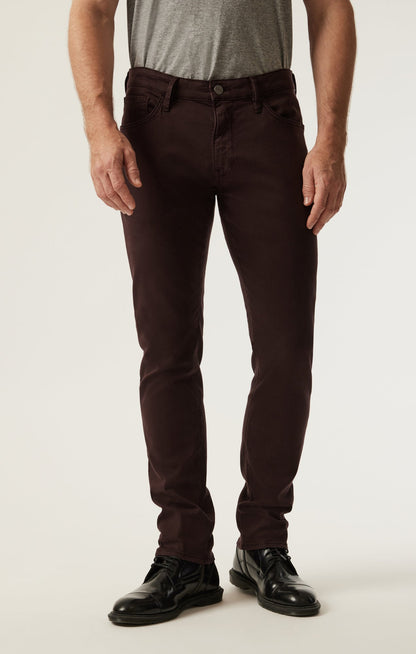 34 Heritage Courage Straight Leg Pants in Burgundy Twill