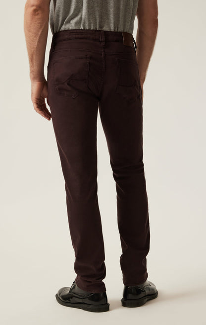 34 Heritage Courage Straight Leg Pants in Burgundy Twill