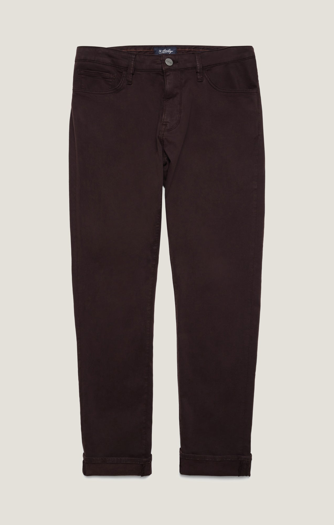 34 Heritage Courage Straight Leg Pants in Burgundy Twill