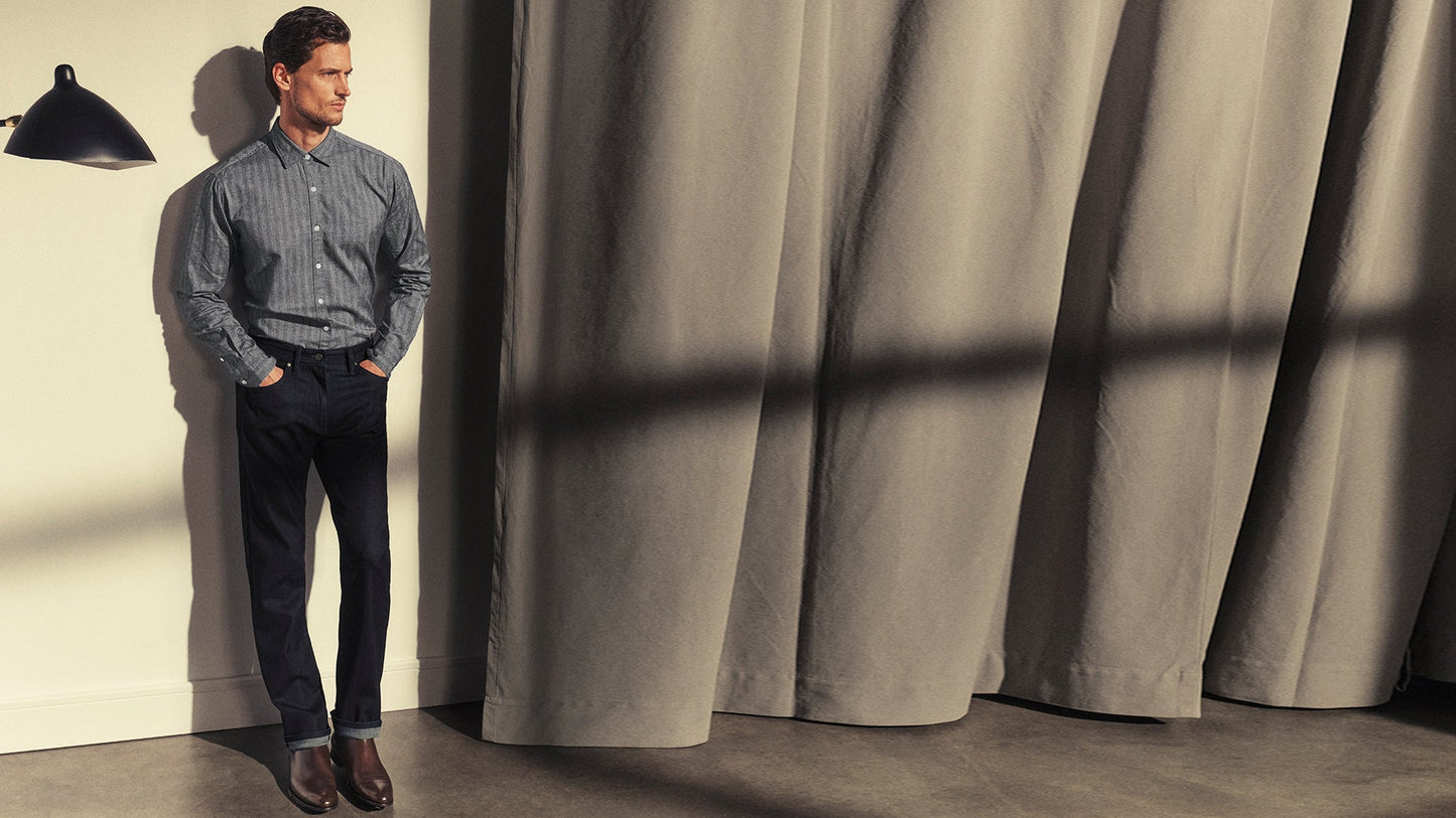 34 Heritage Courage Straight Leg Jeans In Midnight Tonal Urban