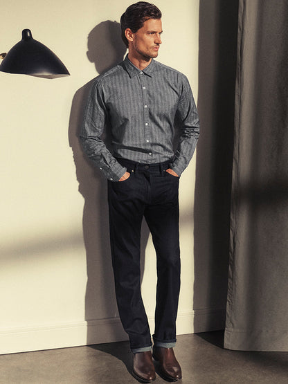 34 Heritage Courage Straight Leg Jeans In Midnight Tonal Urban