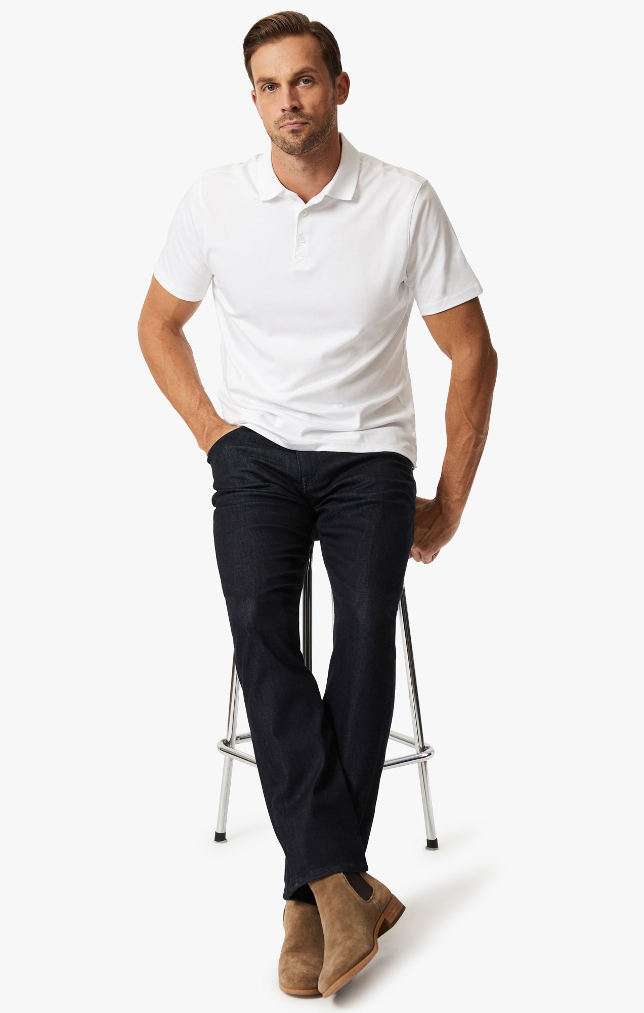 34 Heritage Courage Straight Leg Jeans In Midnight Tonal Urban